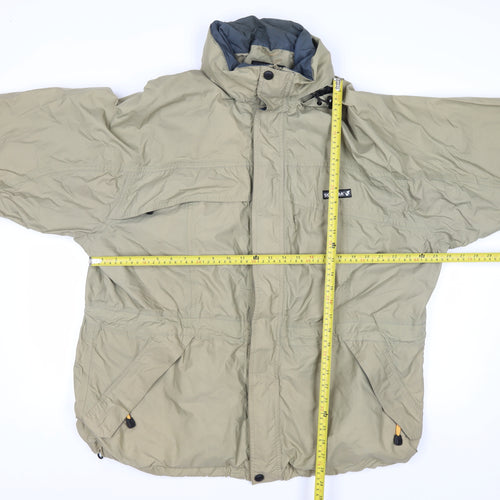 Scanda Men's Beige XL Hooded Parka Jacket Waterproof Windproof Outdoor