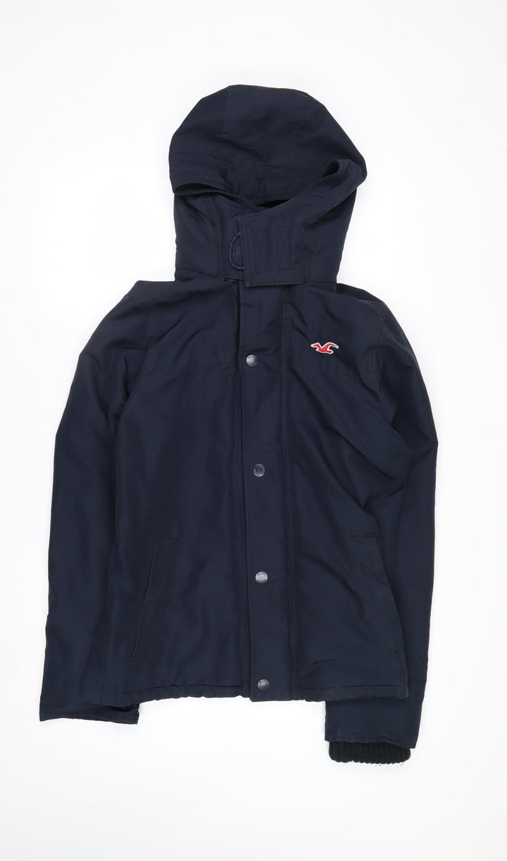 Hollister Men’s Blue All-Weather Hooded Parka Jacket Size M
