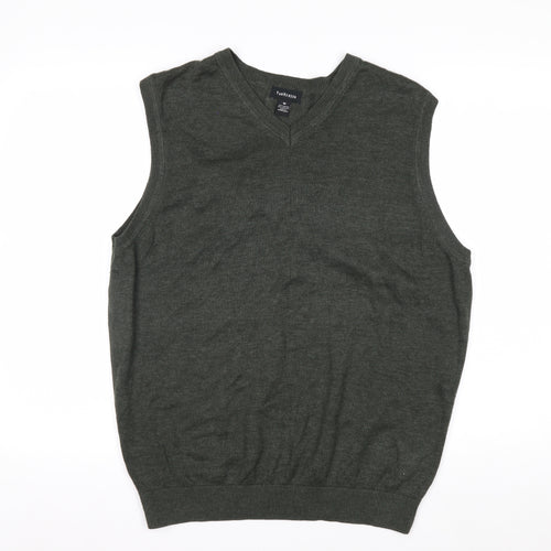 Van Heusen Men's Green V-Neck Sleeveless Cotton Knit Vest M