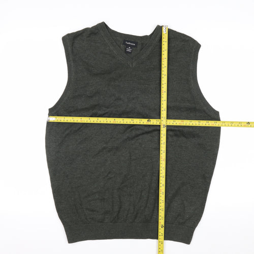 Van Heusen Men's Green V-Neck Sleeveless Cotton Knit Vest M