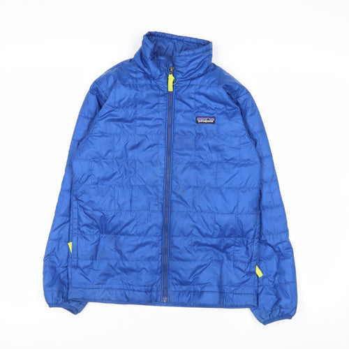 Patagonia Boys Blue 10 Years Puffer Jacket Full Zip Insulated Winter Coat