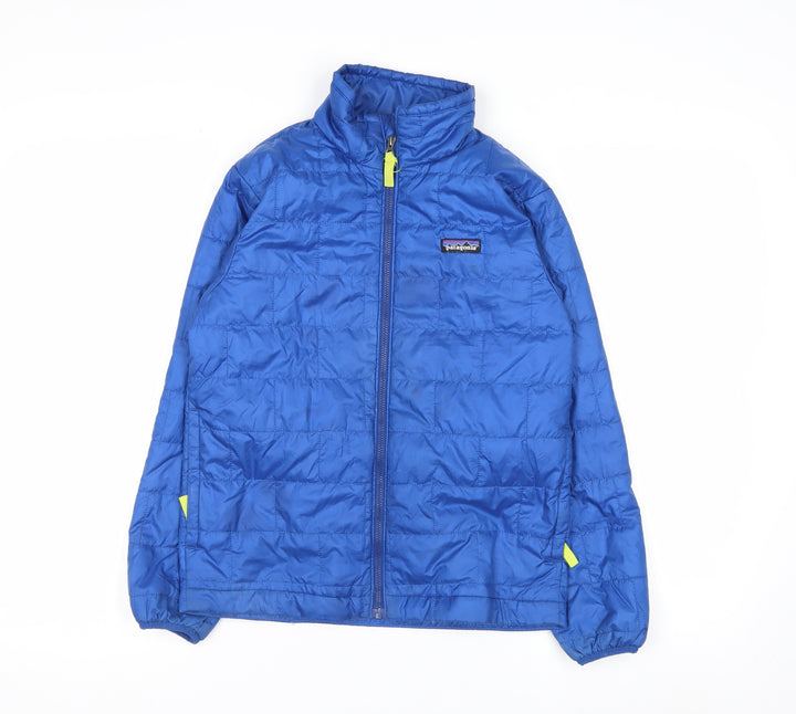 Patagonia Boys Blue 10 Years Puffer Jacket Full Zip Insulated Winter Coat