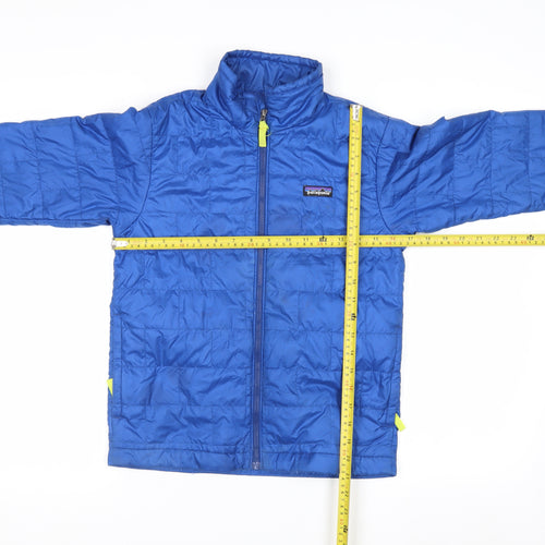 Patagonia Boys Blue 10 Years Puffer Jacket Full Zip Insulated Winter Coat