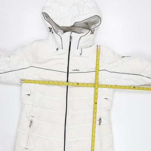 Wedze Women's White Ski Jacket Size 14 Insulated Waterproof Hooded