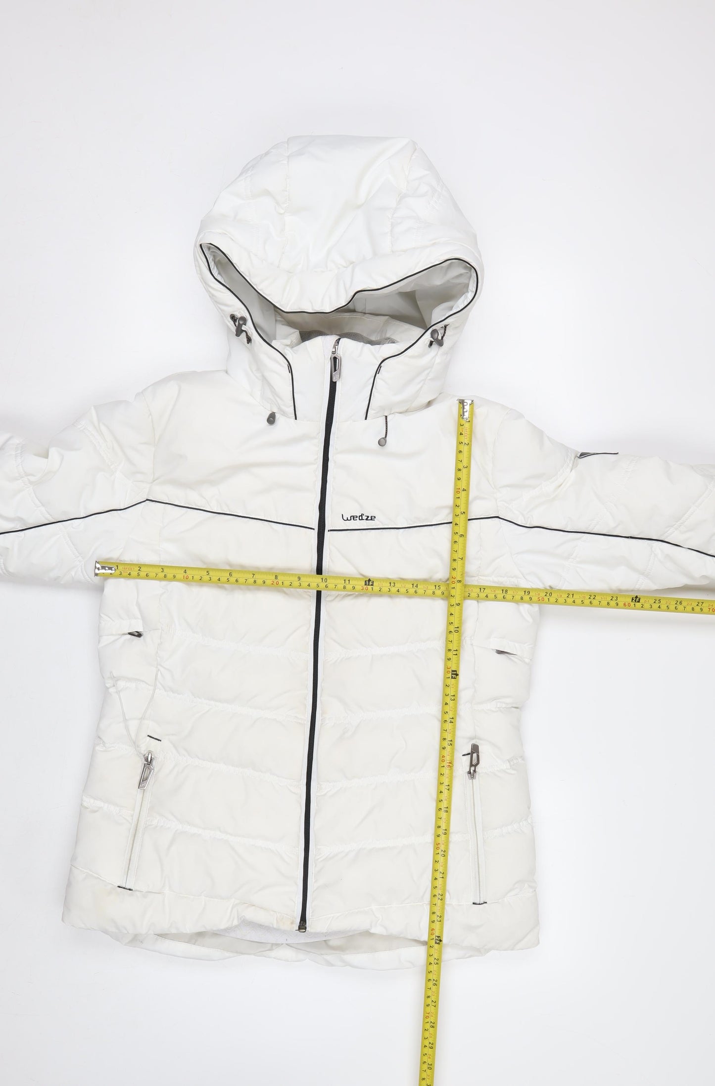 Wedze Women's White Ski Jacket Size 14 Insulated Waterproof Hooded