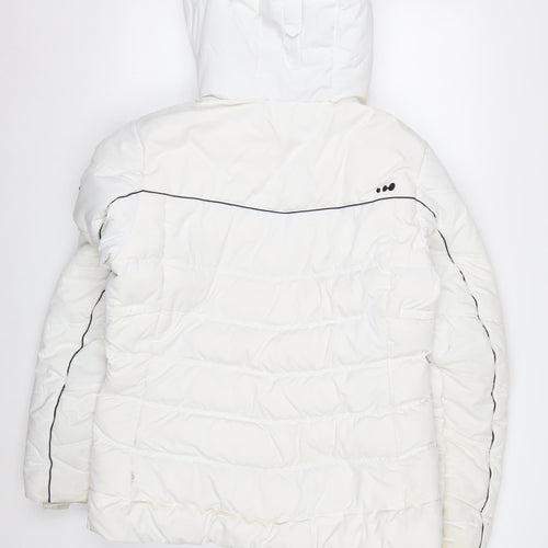 Wedze Women's White Ski Jacket Size 14 Insulated Waterproof Hooded