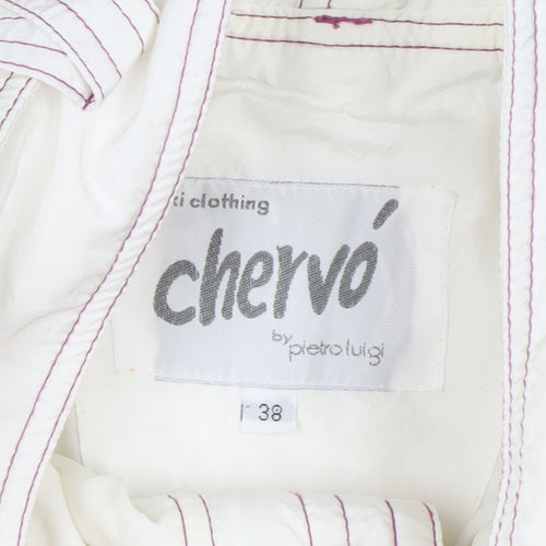 Chervò Womens White 80s Ski Snow Pants Size 10 Retro Geometric