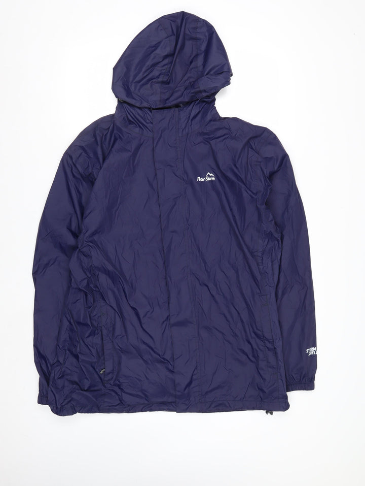 Peter Storm Men’s Blue XL Waterproof Hooded Rain Jacket