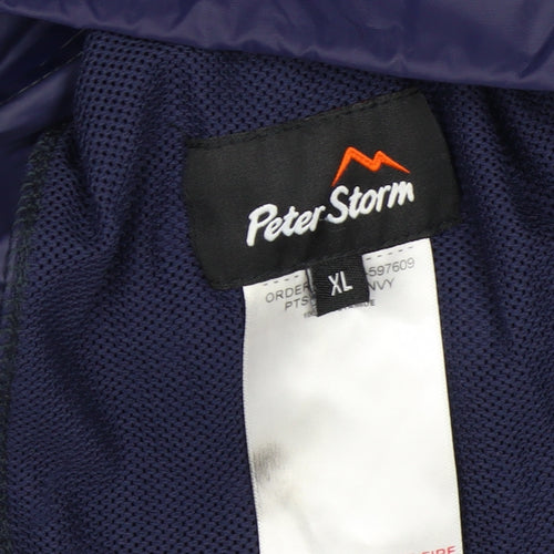 Peter Storm Men’s Blue XL Waterproof Hooded Rain Jacket
