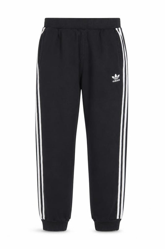 Front view of Adidas Men's Black Jogger Trousers M Casual Fleece Track Pants
