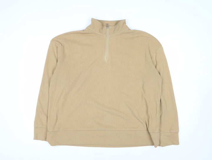 Next Women’s Beige 1/4 Zip Fleece Pullover Sweatshirt Size 18