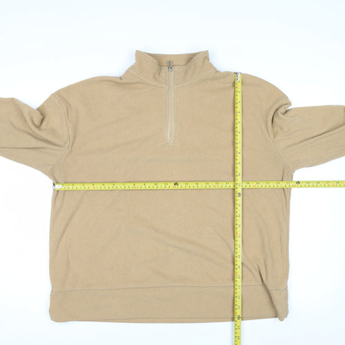 Next Women’s Beige 1/4 Zip Fleece Pullover Sweatshirt Size 18