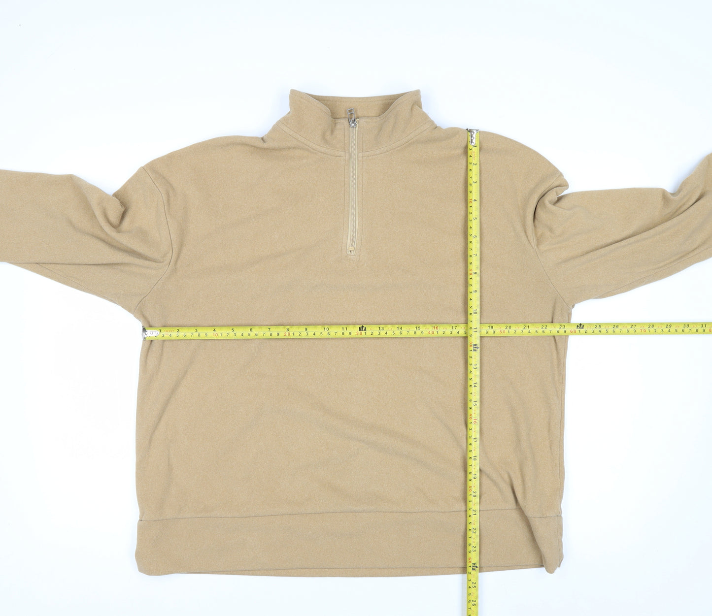 Next Women’s Beige 1/4 Zip Fleece Pullover Sweatshirt Size 18