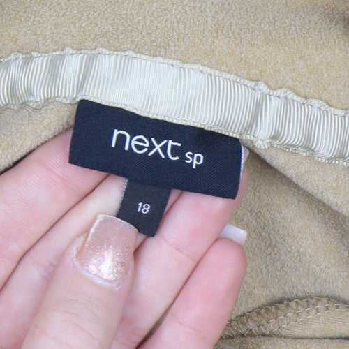 Next Women’s Beige 1/4 Zip Fleece Pullover Sweatshirt Size 18