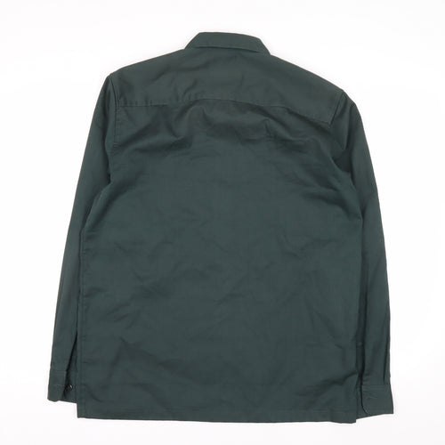 Carhartt Men's Green Twill Long Sleeve Button-Up Work Shirt M