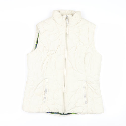 Marks and Spencer Per Una Women Ivory Quilted Water Repellent Waistcoat Size S