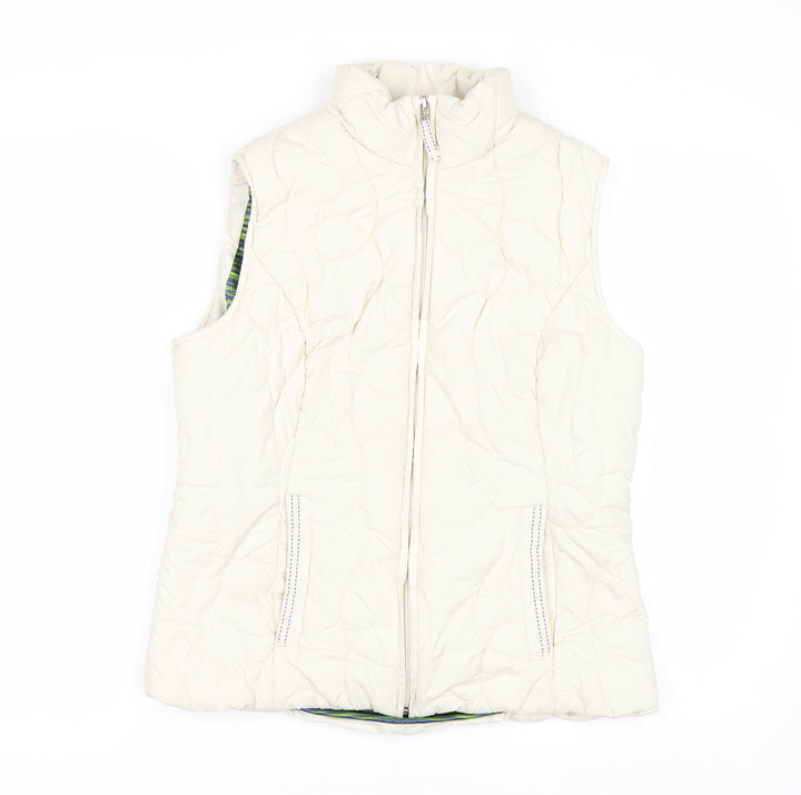 Marks and Spencer Per Una Women Ivory Quilted Water Repellent Waistcoat Size S