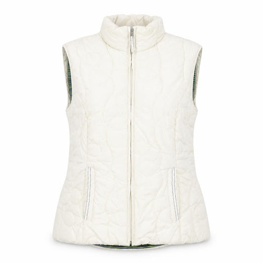 Front view of Marks & Spencer Per Una Women Ivory Quilted Water Repellent Waistcoat, size S
