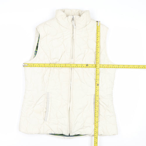 Marks and Spencer Per Una Women Ivory Quilted Water Repellent Waistcoat Size S