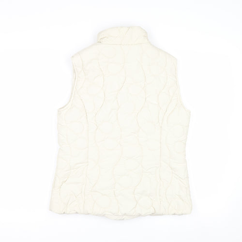 Marks and Spencer Per Una Women Ivory Quilted Water Repellent Waistcoat Size S