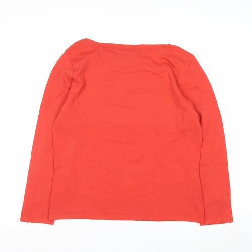 Talbots Women's Red Medium Boat Neck Knit Pullover Jumper