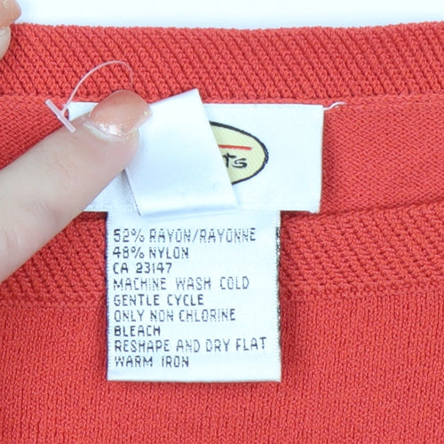 Talbots Women's Red Medium Boat Neck Knit Pullover Jumper