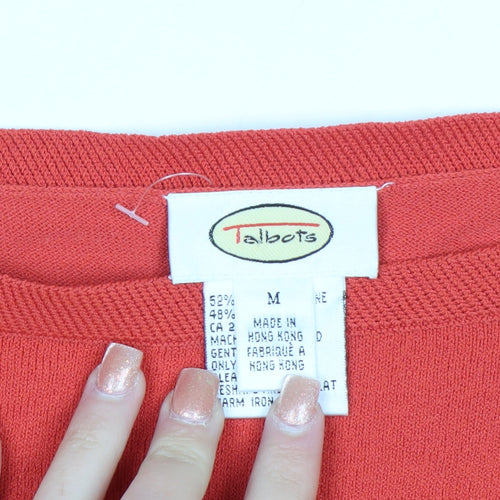 Talbots Women's Red Medium Boat Neck Knit Pullover Jumper