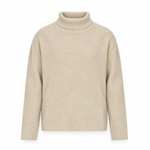 Liz Claiborne Womens Beige Roll Neck Cotton Knit Jumper L