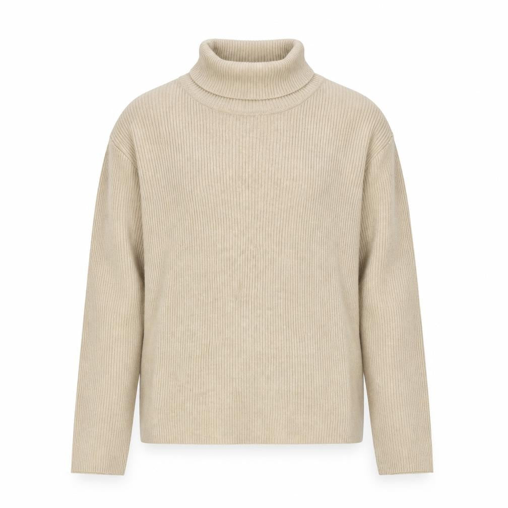 Liz Claiborne Womens Beige Roll Neck Cotton Knit Jumper L