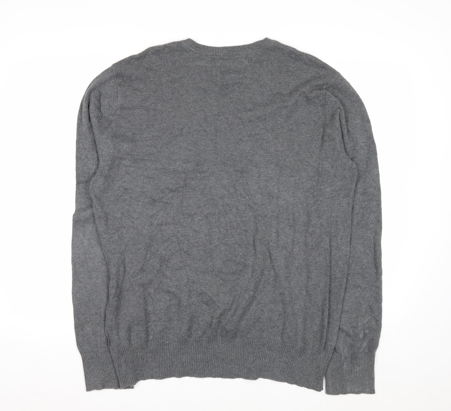 Hurley Men's Grey Cotton V-Neck Pullover Jumper XL