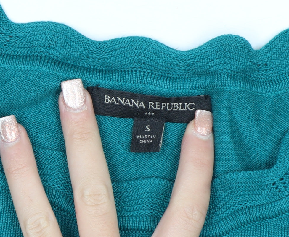 Banana Republic Women's Green Sleeveless Knit Pullover Jumper Size S