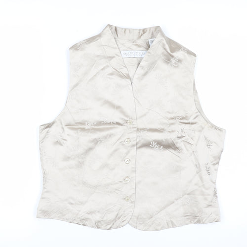 Valerie Stevens Women’s Beige Silk Suit Waistcoat Size 10 Classic Formal