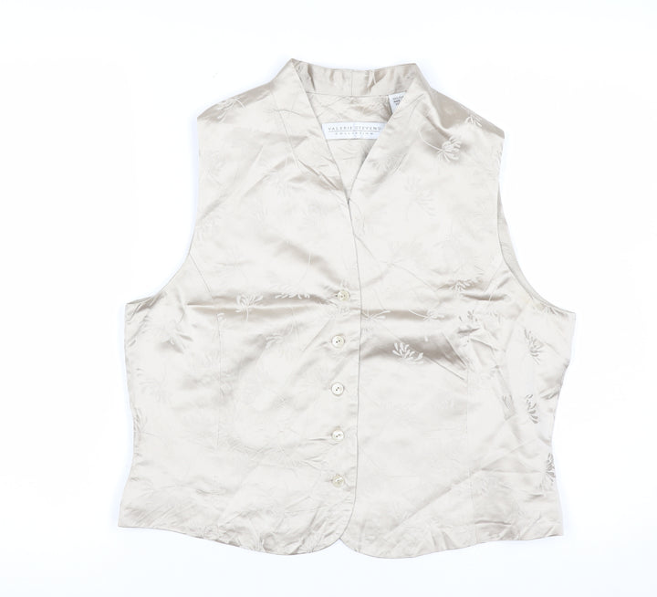 Valerie Stevens Women’s Beige Silk Suit Waistcoat Size 10 Classic Formal
