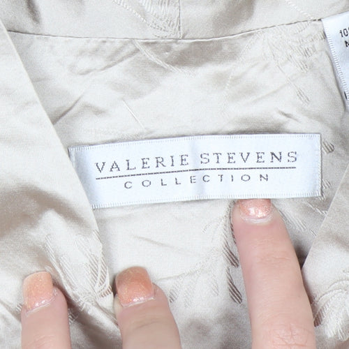 Valerie Stevens Women’s Beige Silk Suit Waistcoat Size 10 Classic Formal