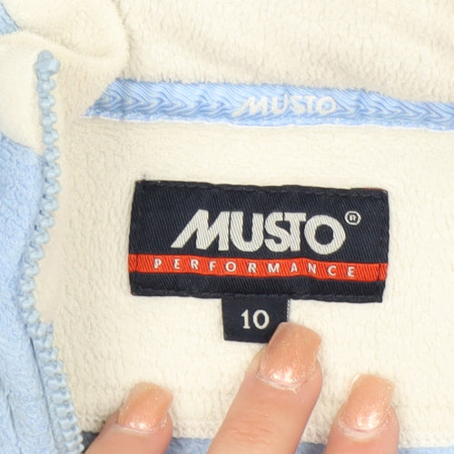 Musto Women Blue Fleece 1/2 Zip Pullover Sweatshirt Size 10