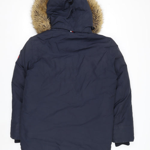 Tommy Hilfiger Men's Blue Hooded Parka Coat Size S
