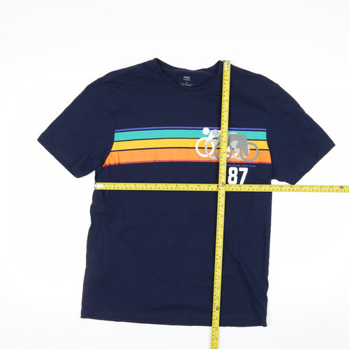 Marks and Spencer Men's Navy Graphic Cycling Print T-Shirt Small