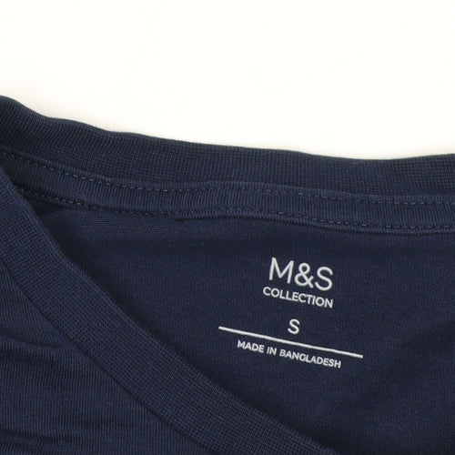 Marks and Spencer Men's Navy Graphic Cycling Print T-Shirt Small