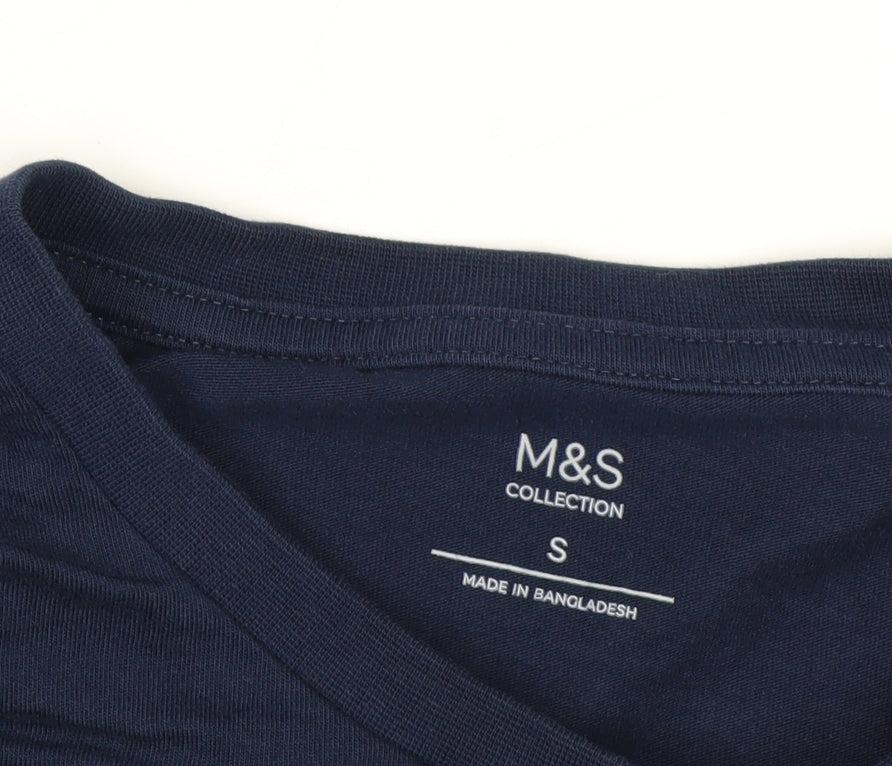 Marks and Spencer Men's Navy Graphic Cycling Print T-Shirt Small