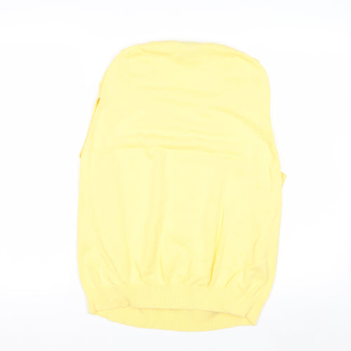 Brooks Brothers Men Yellow Cotton V-Neck Sleeveless Vest M