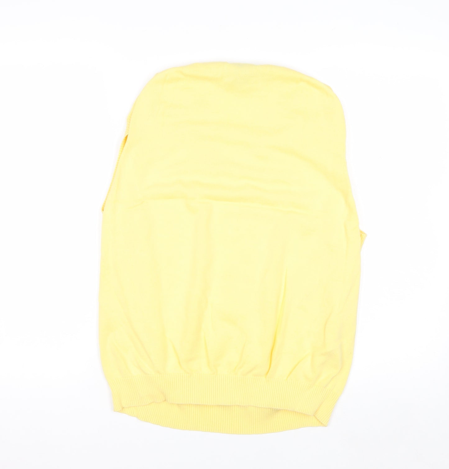 Brooks Brothers Men Yellow Cotton V-Neck Sleeveless Vest M