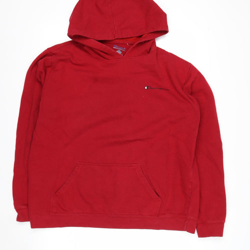 Champion Men's Red Pullover Hoodie 1XL Cotton Blend Athletic Style