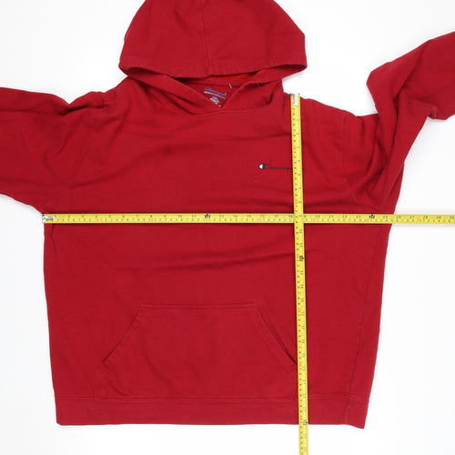 Champion Men's Red Pullover Hoodie 1XL Cotton Blend Athletic Style
