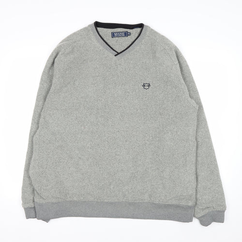 Maine New England Men's Grey V-Neck Fleece Sweatshirt XL