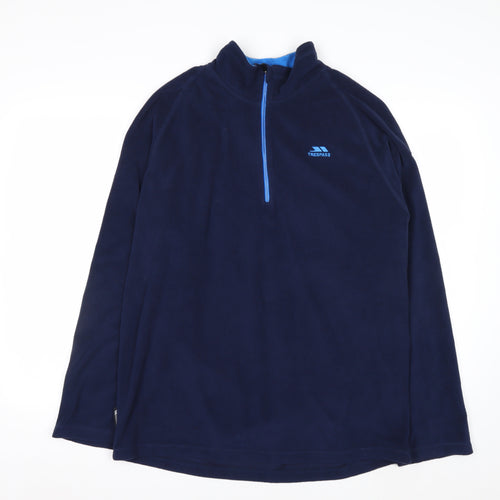 Trespass Men's Blue XL Fleece Pullover 1/4 Zip Sweatshirt