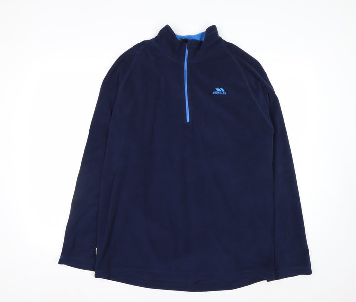 Trespass Men's Blue XL Fleece Pullover 1/4 Zip Sweatshirt