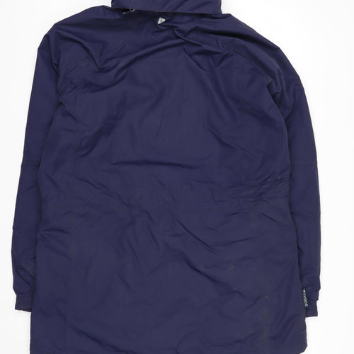 Mountain Warehouse Women Blue Waterproof Long Rain Coat Jacket Size 16