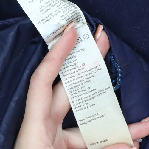 Mountain Warehouse Women Blue Waterproof Long Rain Coat Jacket Size 16