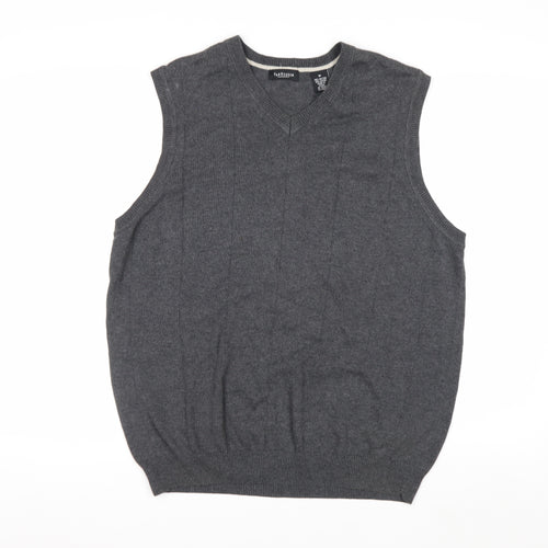 Van Heusen Men's Grey Cotton V-Neck Sleeveless Jumper Vest Size M