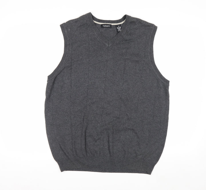 Van Heusen Men's Grey Cotton V-Neck Sleeveless Jumper Vest Size M